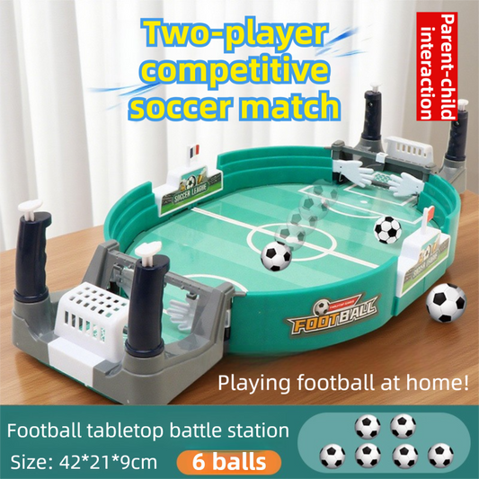 2-Player Large Interactive Tabletop Football Battle Toy for Kids & Adults with 6 Mini Soccer Balls(42x21x9CM) V888-ELOSUNG42897
