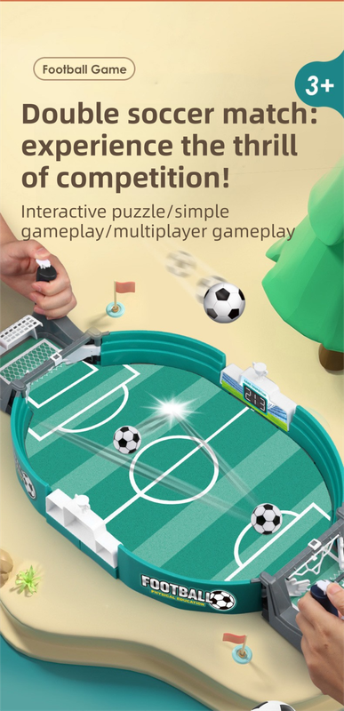2-Player Large Interactive Tabletop Football Battle Toy for Kids & Adults with 6 Mini Soccer Balls(42x21x9CM) V888-ELOSUNG42897
