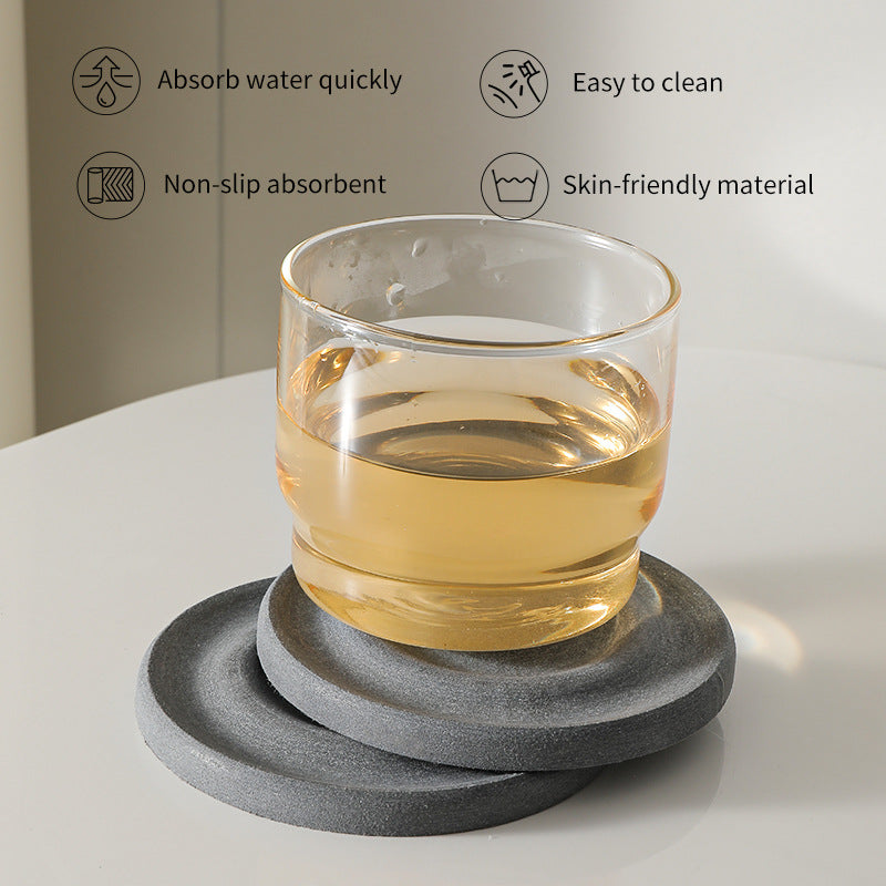 6-Pack Dark Grey Instant Dry Diatomite Square Coaster Tray(10x10CM) - Ultra-Absorbent Bathroom Sink Caddy & V888-ELOSUNG42918