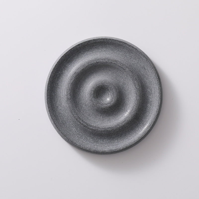6-Pack Dark Grey Instant Dry Diatomite Round Coaster Tray(10x10CM) - Ultra-Absorbent Bathroom Sink Caddy & V888-ELOSUNG42921