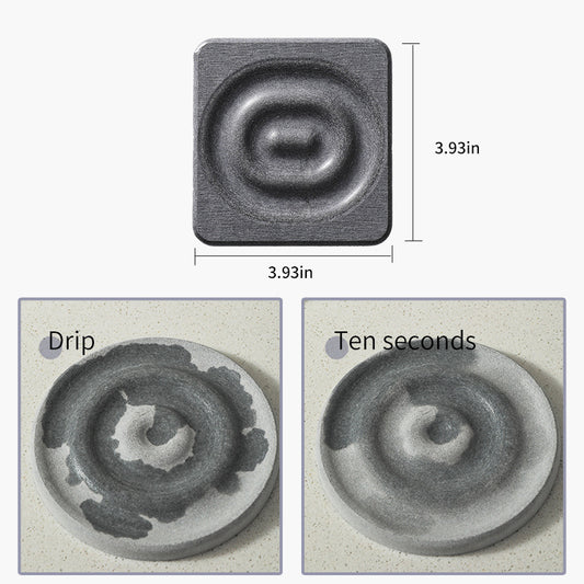 6-Pack Dark Grey Instant Dry Diatomite Round Coaster Tray(10x10CM) - Ultra-Absorbent Bathroom Sink Caddy & V888-ELOSUNG42921