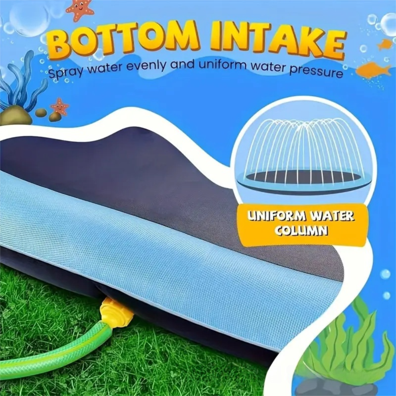 Portable Outdoor 1M Thickened Splash Pad for Pets & Kids - Summer Cooling Fountain for Backyard & Garden V888-ELOSUNG42950