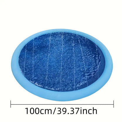 Portable Outdoor 1M Thickened Splash Pad for Pets & Kids - Summer Cooling Fountain for Backyard & Garden V888-ELOSUNG42950