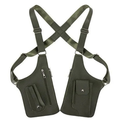 Army Green Multi-functional Expandable Men's Tactical Chest Rig Bag - Waterproof & Lightweight Retro Underarm V888-ELOSUNG42975