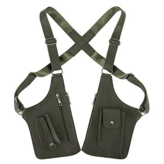 Army Green Multi-functional Expandable Men's Tactical Chest Rig Bag - Waterproof & Lightweight Retro Underarm V888-ELOSUNG42975