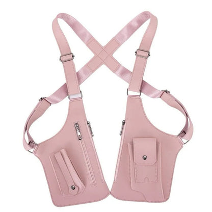 Pink Multi-functional Expandable Men's Tactical Chest Rig Bag - Waterproof & Lightweight Retro Underarm Pack V888-ELOSUNG42980