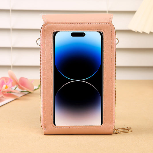 Black Touch Screen Crossbody Phone Bag for Women Small Shoulder Purse with Dual Zippers and Card Slots V888-ELOSUNG43045