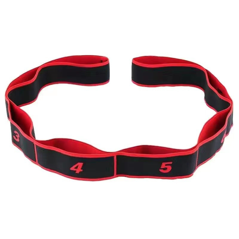 Red 3 Pack Multi-Loop Yoga Stretching Strap with Numbered Sections 90cm Elastic Resistance Band for Dance V888-ELOSUNG43050