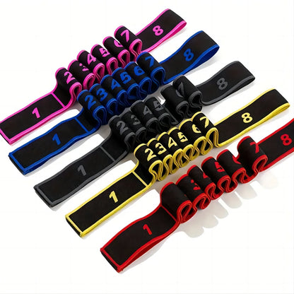 Blue 3 Pack Multi-Loop Yoga Stretching Strap with Numbered Sections 90cm Elastic Resistance Band for Dance V888-ELOSUNG43054