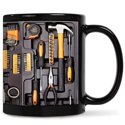 Creative 3D Toolbox Ceramic Mug 11oz Mechanic Tools Print Coffee Cup for DIY Enthusiasts and Handy Dads V888-ELOSUNG43056