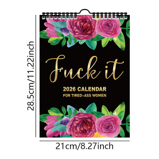 Exhausted women 2026 Wall Calendar 28.5 x 21 cm - Funny and Inspirational Designs for Home, Office, or Gift V888-ELOSUNG43088