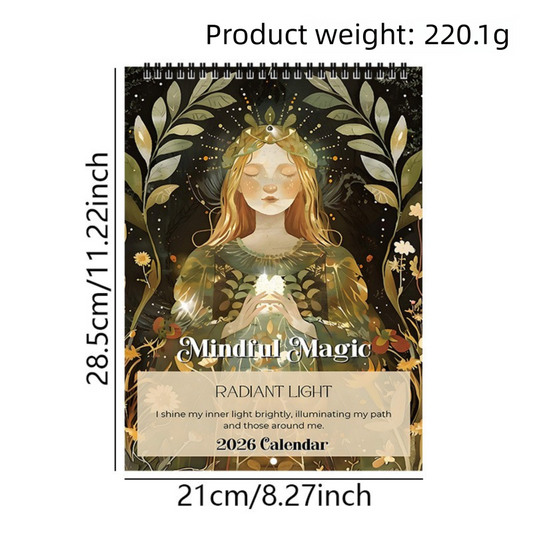 Mindfulness Magic 2026 Wall Calendar 28.5 x 21 cm - Funny and Inspirational Designs for Home, Office, or Gift V888-ELOSUNG43089