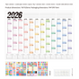 2026 Wall Planner Calendar with Stickers and Double-Sided Tape - 742 x 525 mm for Home, Office or Study in V888-ELOSUNG43090