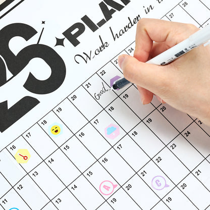 2026 Wall Planner Calendar with Stickers and Double-Sided Tape - 742 x 525 mm for Home, Office or Study in V888-ELOSUNG43090