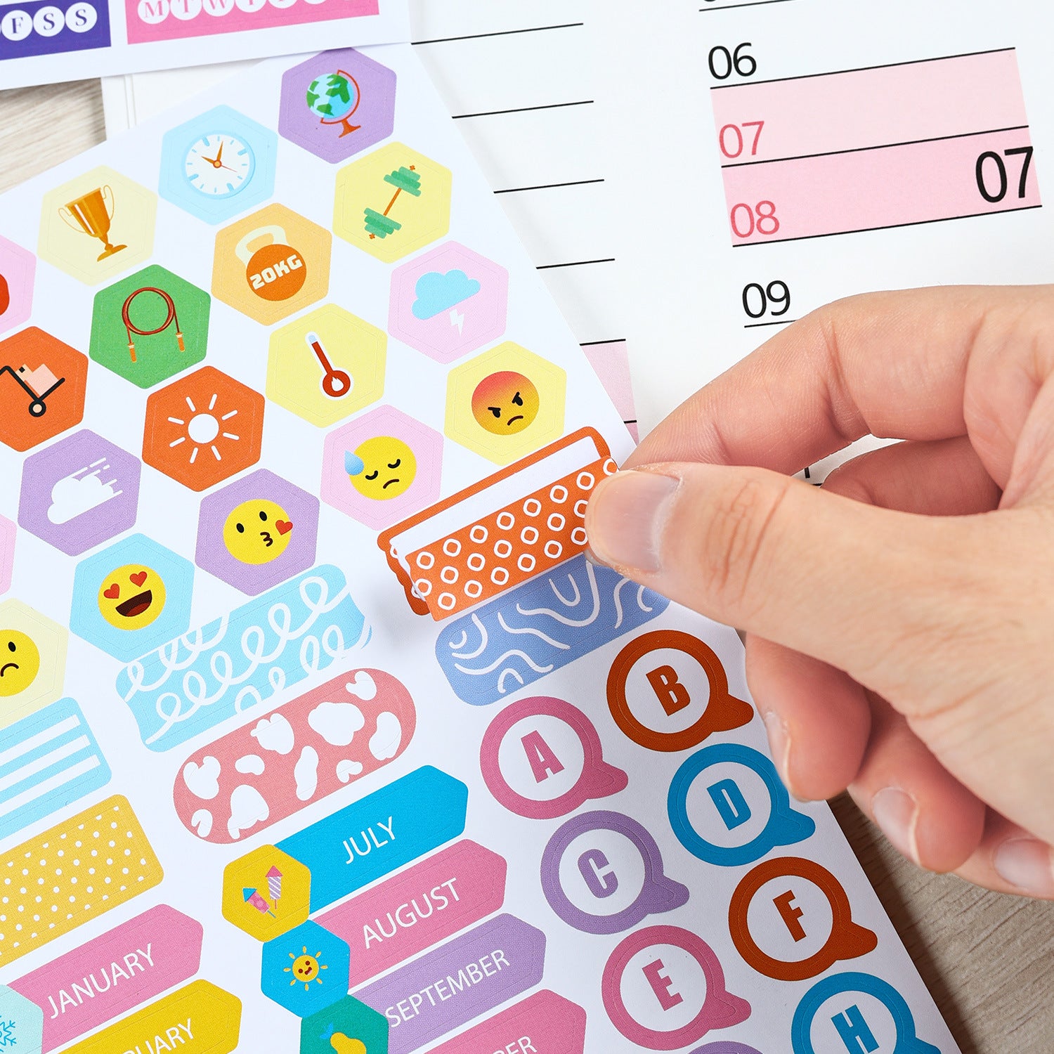 2026 Wall Planner Calendar with Stickers and Double-Sided Tape - 742 x 525 mm for Home, Office or Study in V888-ELOSUNG43090