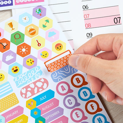 2026 Wall Planner Calendar with Stickers and Double-Sided Tape - 742 x 525 mm for Home, Office or Study in V888-ELOSUNG43090