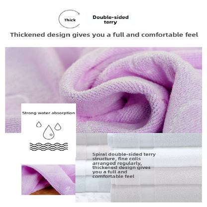 2-Pack Pink Embossed Microfiber Bear Bath Towels - 70 x 140 cm, Ultra-Absorbent and Soft for Bath, Beach & Gym V888-ELOSUNG43140