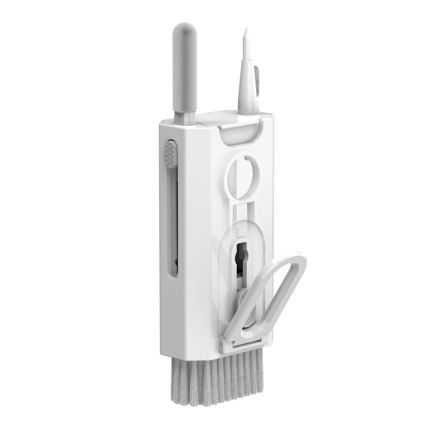 White Q8 8-in-1 Multi-Function Cleaning Kit - Compact Keyboard, Phone, and Earphone Cleaner with Built-In V888-ELOSUNG43143