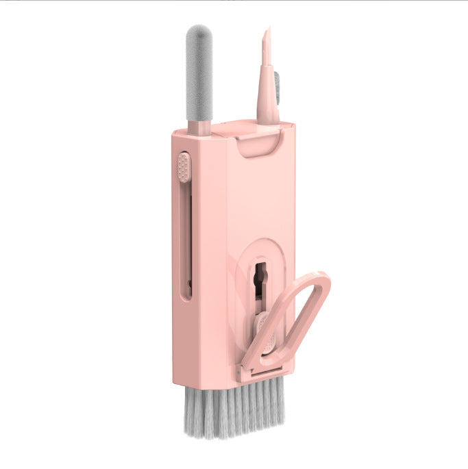 Pink Q8 8-in-1 Multi-Function Cleaning Kit - Compact Keyboard, Phone, and Earphone Cleaner with Built-In V888-ELOSUNG43145