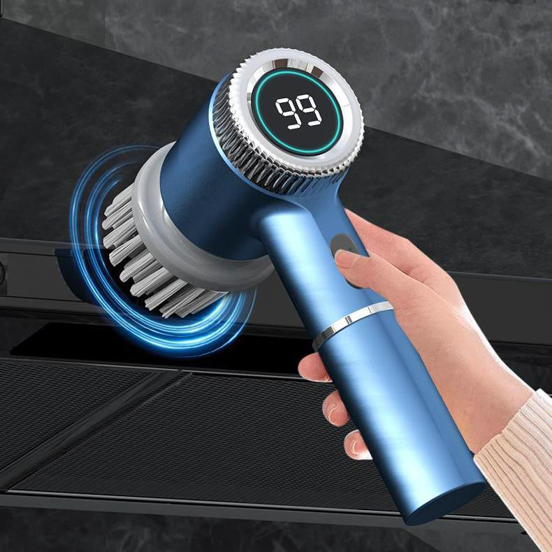 White Wireless Electric Cleaning Brush - Rechargeable, 3-Speed, IPX7 Waterproof with 5 Replaceable Brush V888-ELOSUNG43149