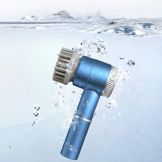 Blue Wireless Electric Cleaning Brush - Rechargeable, 3-Speed, IPX7 Waterproof with 5 Replaceable Brush Heads V888-ELOSUNG43150