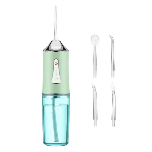 Green Portable Water Flosser Oral Irrigator with 230ml Tank and 3 Modes Rechargeable IPX7 Waterproof Teeth V888-ELOSUNG43154