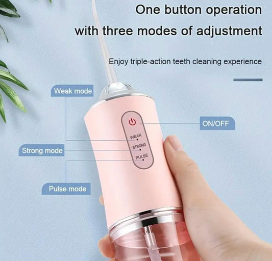 Green Portable Water Flosser Oral Irrigator with 230ml Tank and 3 Modes Rechargeable IPX7 Waterproof Teeth V888-ELOSUNG43154