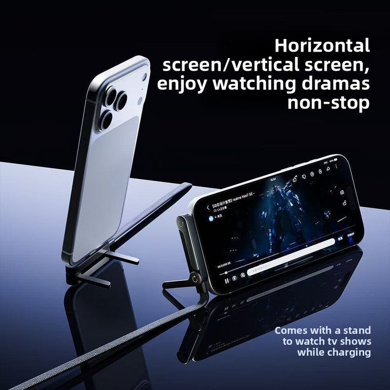 240W USB-C to USB-C Fast Charging Cable with Integrated Folding Phone Stand and 90 Degree Elbow for Mobile V888-ELOSUNG43155