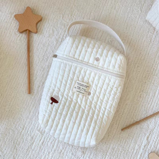 Pinecone Quilted Nappy Storage Bag Portable Diaper Organizer Mommy Travel Pouch with Zipper 28x18x6cm for V888-ELOSUNG43162