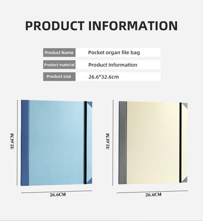 Blue Important Document Organizer Folder with 10 Manila Envelopes and Acid-Free Paper for Home Office Estate V888-ELOSUNG43163