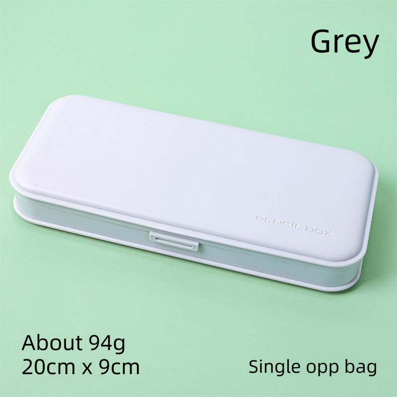 3-Pack Grey Macaron Color Pencil Case with Multi-Compartment Storage Waterproof PP Stationery Organizer for V888-ELOSUNG43167