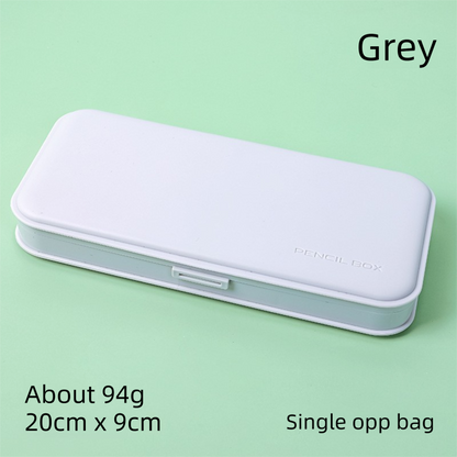 3-Pack Grey Macaron Color Pencil Case with Multi-Compartment Storage Waterproof PP Stationery Organizer for V888-ELOSUNG43167