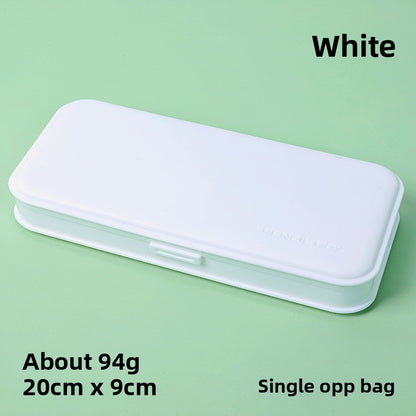 3-Pack White Macaron Color Pencil Case with Multi-Compartment Storage Waterproof PP Stationery Organizer for V888-ELOSUNG43168
