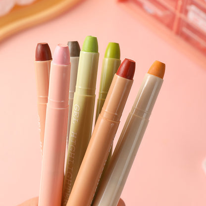 Morandi Color Solid Gel Highlighters 8 Pack No Bleed Dry Highlighter Pens for School Office Journaling and V888-ELOSUNG43180