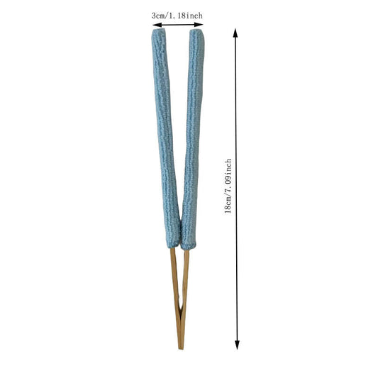 Blue 3 Pack Microfiber Plant Leaf Cleaning Tongs with Removable Sleeves and Natural Bamboo Handles for V888-ELOSUNG43191