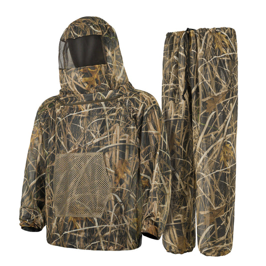 Withered grass Camouflage Mosquito Repellent Suit Ultra-Fine Mesh Hooded Ghillie Suit for Outdoor Hunting V888-ELOSUNG43199