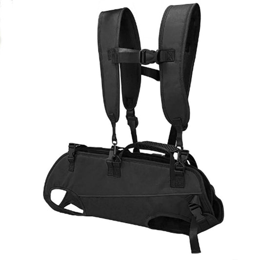 Black Multi-Functional Dog Carrier Backpack and Lift Harness for Hiking and Outdoor Use, Adjustable V888-ELOSUNG43229