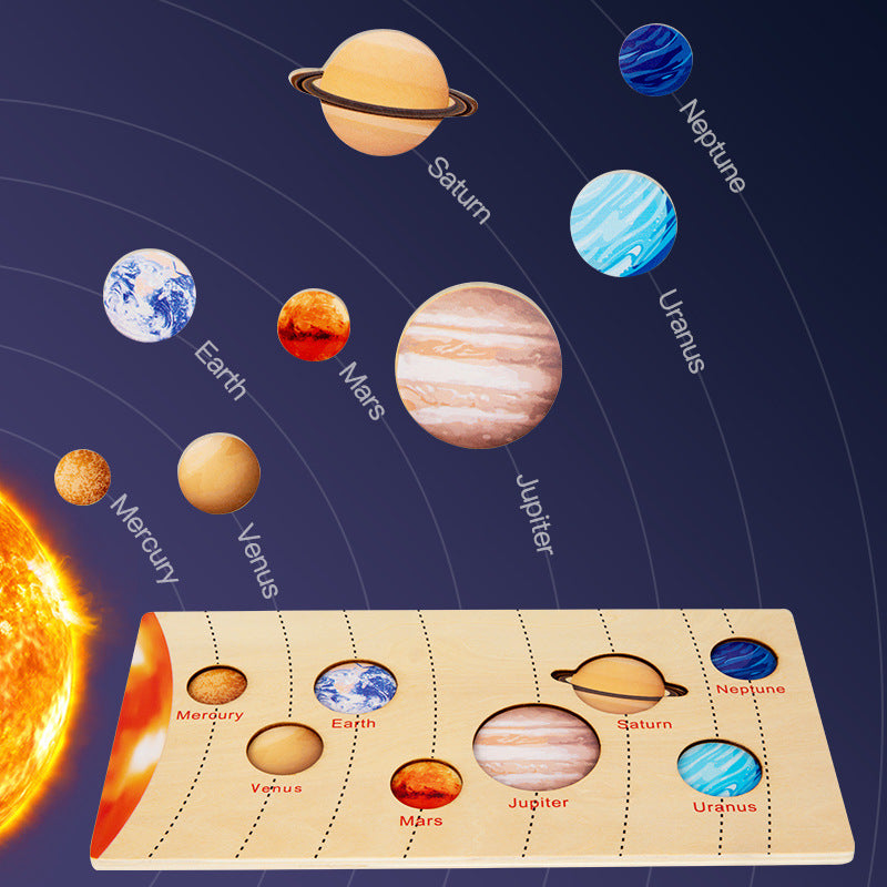 The Eight Planets 0.42 Educational Wooden Cognitive Matching Puzzle Toy for Kids Early Learning and Fine V888-ELOSUNG43231