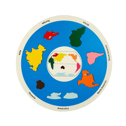 Seven Continents 1.05 Educational Wooden Cognitive Matching Puzzle Toy for Kids Early Learning and Fine Motor V888-ELOSUNG43232