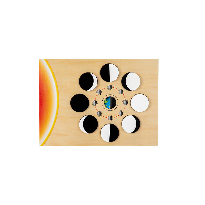 Lunar phase change 0.45 Educational Wooden Cognitive Matching Puzzle Toy for Kids Early Learning and Fine V888-ELOSUNG43233