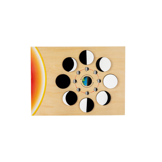 Lunar phase change 0.45 Educational Wooden Cognitive Matching Puzzle Toy for Kids Early Learning and Fine V888-ELOSUNG43233