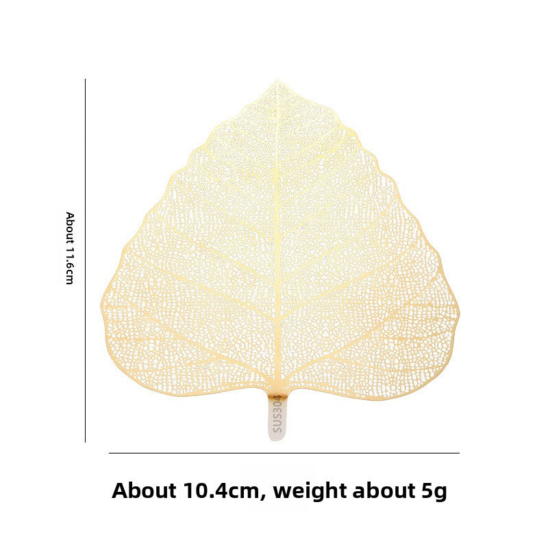 5-PCS Golden 304 Stainless Steel Bodhi Leaf Tea Strainer Creative Fine Mesh Tea Filter Infuser for Loose Leaf V888-ELOSUNG43279