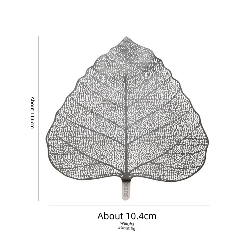 5-PCS Black 304 Stainless Steel Bodhi Leaf Tea Strainer Creative Fine Mesh Tea Filter Infuser for Loose Leaf V888-ELOSUNG43280