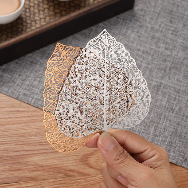 5-PCS Iridescent 304 Stainless Steel Bodhi Leaf Tea Strainer Creative Fine Mesh Tea Filter Infuser for Loose V888-ELOSUNG43282