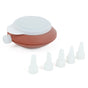 2-Pack Food Grade Silicone Macaron Piping Pot Squeezer with 5 Interchangeable Nozzles for Dessert Decorating V888-ELOSUNG43285