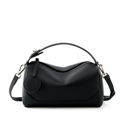Black Women Genuine First Layer Cowhide Boston Bag Fashionable Handheld Crossbody Shoulder Bag with 115cm V888-ELOSUNG43329
