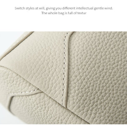 Grey Women Genuine First Layer Cowhide Boston Bag Fashionable Handheld Crossbody Shoulder Bag with 115cm V888-ELOSUNG43331