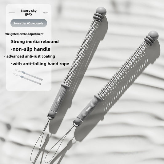 Grey Multifunctional Cordless Battle Rope with Adjustable Weight Rings for Home Gym Professional Strength V888-ELOSUNG43350