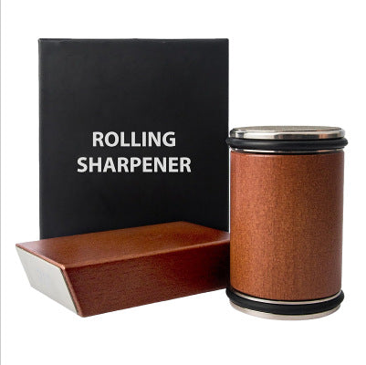 Brown Rolling Knife Sharpener Set with Diamond Discs and Magnetic Base 15 and 20 Degree Angles for Precision V888-ELOSUNG43353