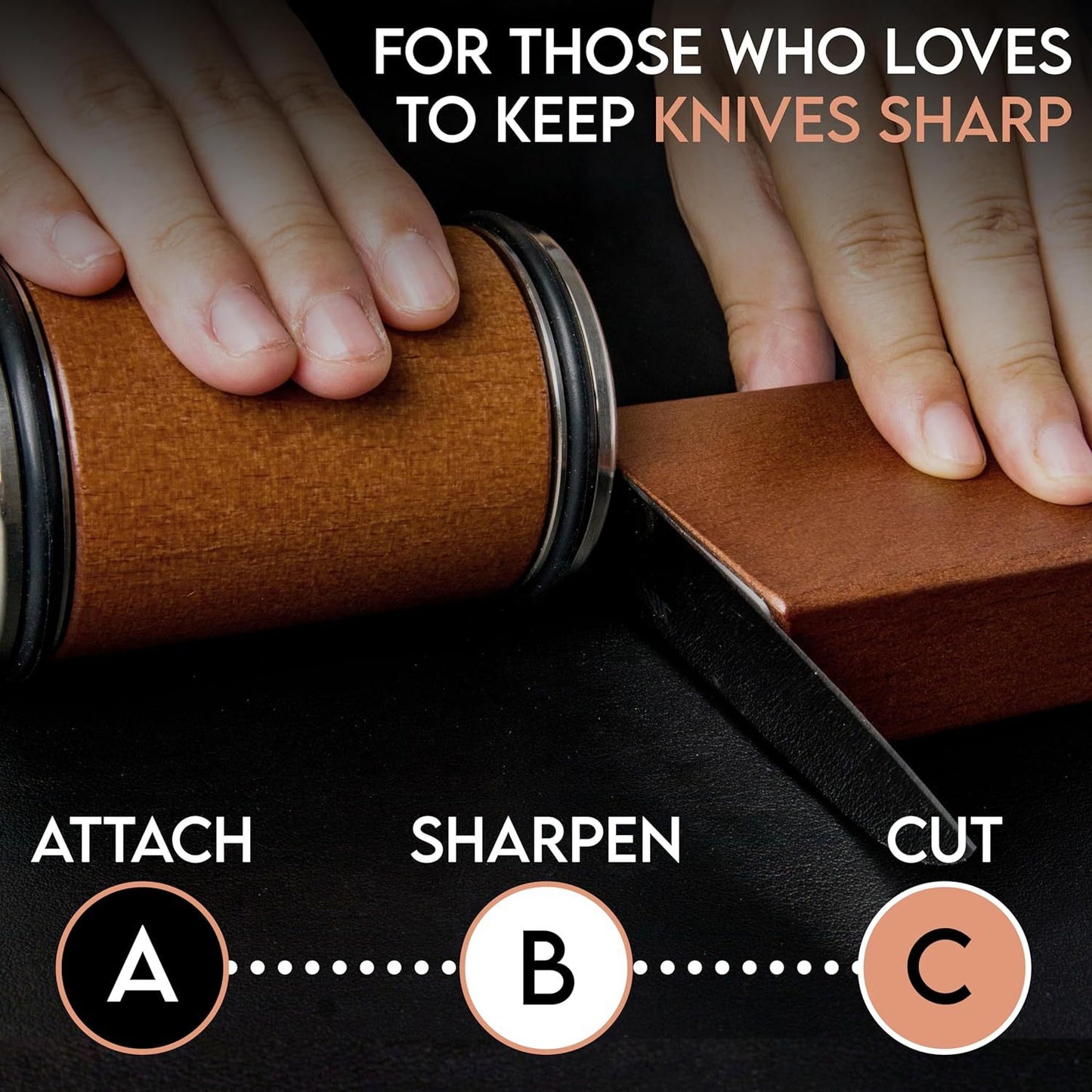 Brown Rolling Knife Sharpener Set with Diamond Discs and Magnetic Base 15 and 20 Degree Angles for Precision V888-ELOSUNG43353